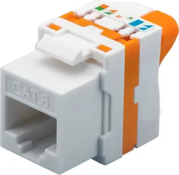 Konektor Techly Keystone RJ45 UTP Cat6 për PoE, bardhë