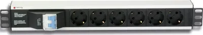 Kabllo vazhduese Techly, 19", 1.5U, 250V, 16A, 6x Schuko, 3m - 1