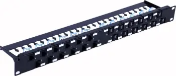 Paneli i Patcheve Techly 367836, 24x Keystone RJ45 Cat6a UTP, 1U, portet ukośne