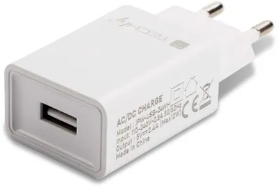 Karikues muri Techly USB A, 5V 2.4A 12W, i bardhë - 1