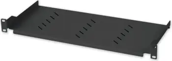 Raf Techly 360882 1U 150mm për kasë 19, me 2 pika montimi, e perforuar, në ngjyrë të zezë