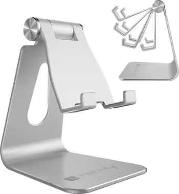 Mbajtëse tavoline Techly I SMART STAND4, për telefon, alumini, e rregullueshme, gri