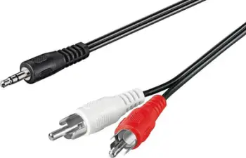 Kabllo Techly (907545), Jack 3.5 mm - RCA (Cinch) x 2, 3 m, e zezë