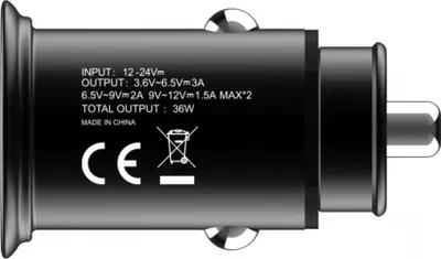 Karikues veture Techly Fast Mini, 2x USB, 36W 3A, i zi - 4