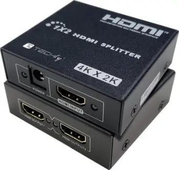 Ndarës HDMI Techly 1x2, 4K 30Hz, aktiv, i zi