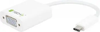 Përshtatës Techly USB-C to VGA, i bardhë