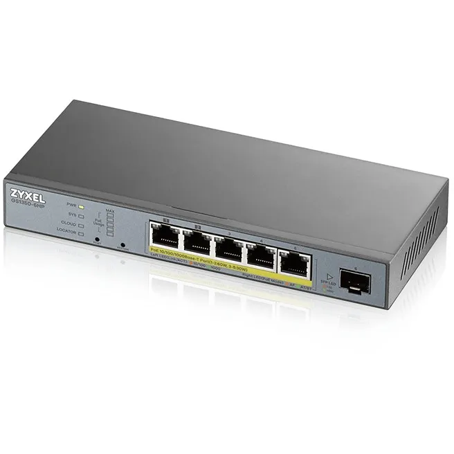 Switch Zyxel GS1350-6HP-EU0101F, Managed, L2, Gigabit Ethernet, PoE, Wall mountable - 1