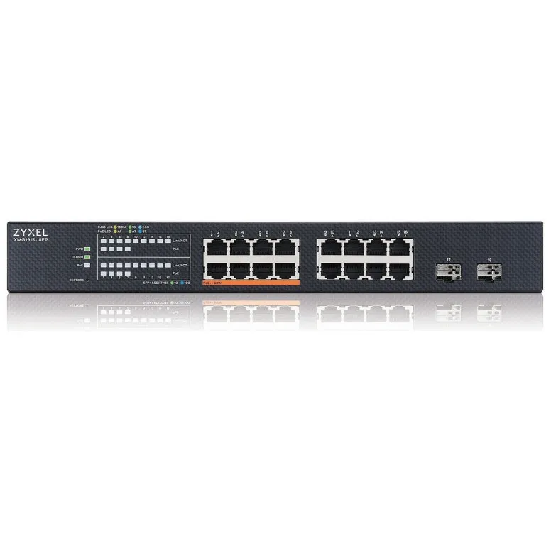 Switch Zyxel XMG1915-18EP, Managed, L2, 2.5G Ethernet, PoE, Rack mounting - 1