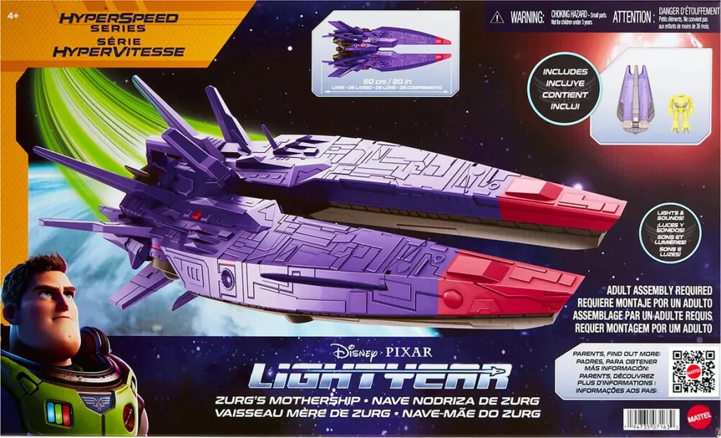 Disney Pixar Lightyear Hyperspeed Series Zurg's Mothership Vehicle - 1
