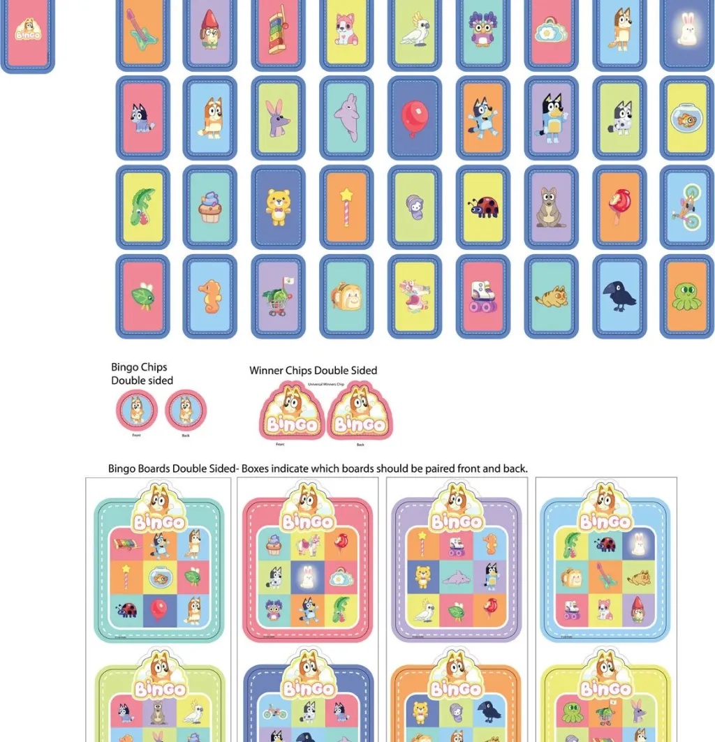 Bluey Bingo's Bingo Cards - 3