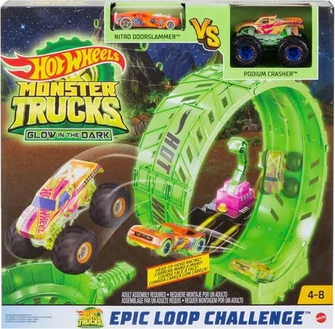 Hot Wheels Monster Trucks - Glow-In-The Dark Epic Loop Challenge Playset - 1