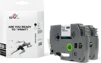 Shirit për printer TB Print TBTB-TZE221 Brother, 9 x 8 mm, 2 copë, i zi / bardhë