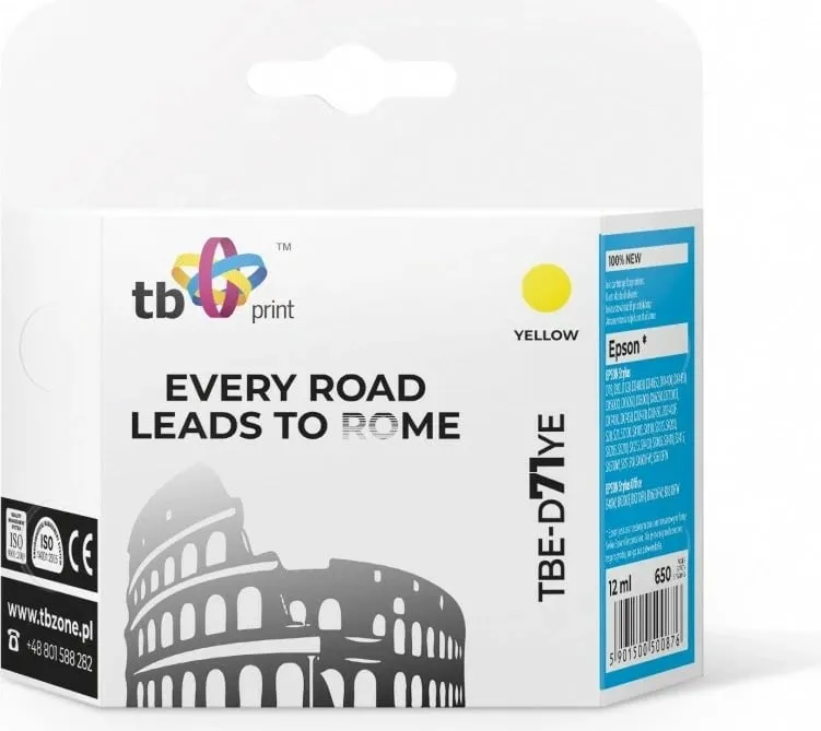 Patrone boje TB Print për Epson T071440, e verdhë, 11ml - 1