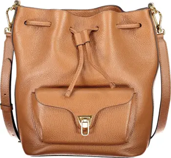 Çantë COCCINELLE Beat Generatio Bucket Bag femra, kafe