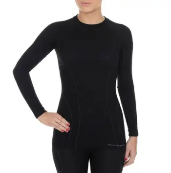 Maicë për femra Brubeck Active Wool LS12810, L, e zezë