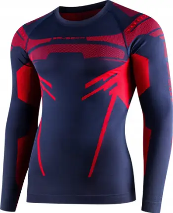 Bluze termoaktive Brubeck LS15700 DRY, për meshkuj, e kaltër e errët me të kuqe, S