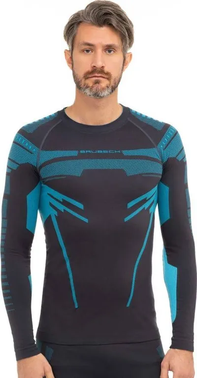 Bluza termoaktive Brubeck LS15700, për meshkuj, M, gri e kaltër - 2