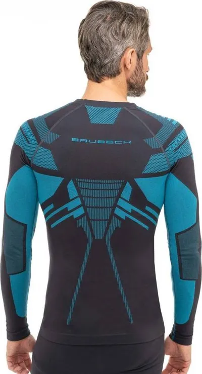 Bluza termoaktive Brubeck LS15700, për meshkuj, M, gri e kaltër - 3