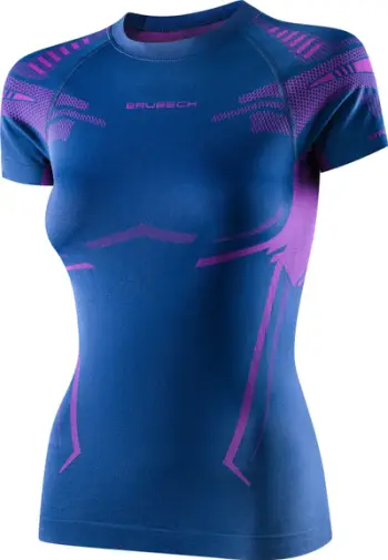 Bluzë sportive Brubeck SS13690 DRY, me mëngë të shkurtra, për femra, denim vjollcë, L