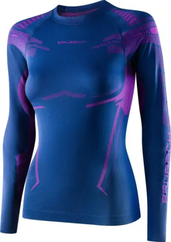 Bluzë sportive Brubeck LS15690 DRY për gra, termoaktive, masa XL, denim lejla