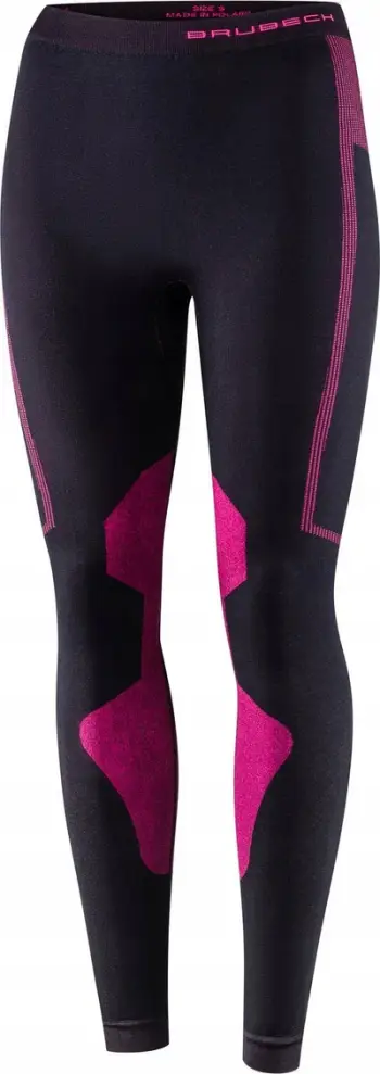 Leggins për femra Brubeck LE13260 DRY, pa qepje, sportiv, zi fuchsia, XL