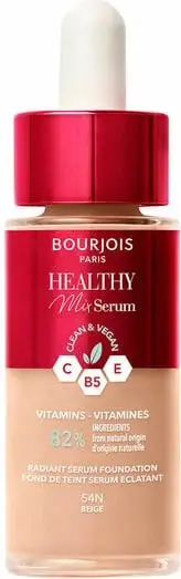 Fondatinë Bourjois Healthy Mix Serum Clean &amp; Vegan 54N Beige, mbulim natyral, 30ml