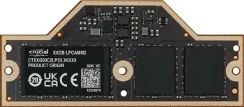 Memorie RAM Crucial CT32G75C2LP5X, 32GB LPCAMM2, LPDDR5X 7500 MT/s