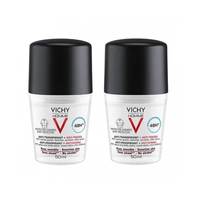 Set Antiperspirant roll-on Homme 48h x 2 Vichy - 1
