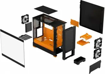 Kasë për PC Fractal Design Pop Air RGB, e zezë/portokalli