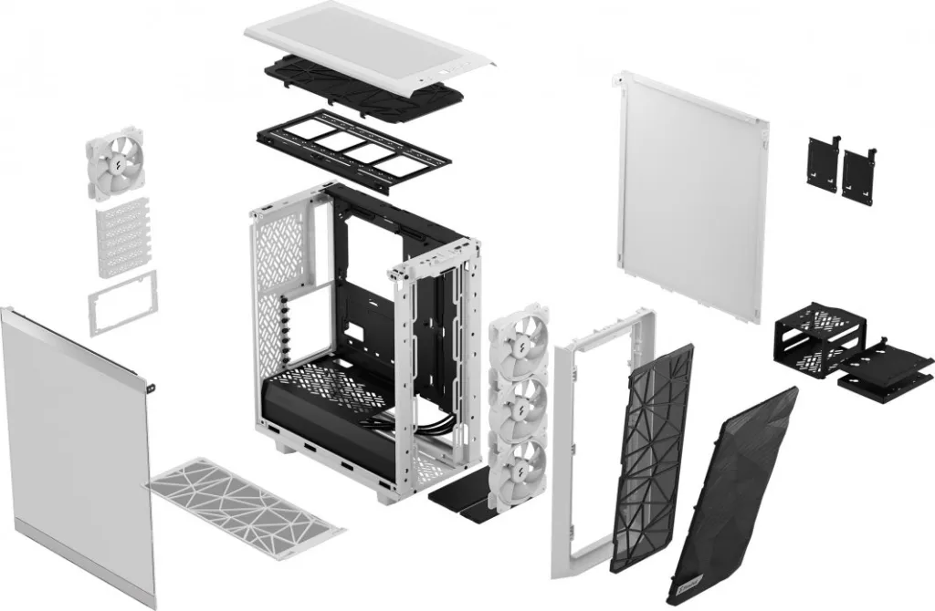 Kasë për PC Fractal Design Meshify 2 Compact RGB, e bardhë - 4