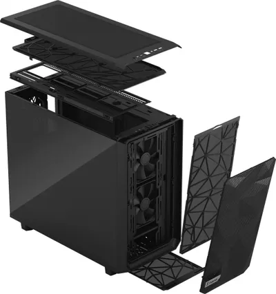 Kasë Fractal Design Meshify 2 Compact TG Dark Tint, e zezë, Midi Tower - 22