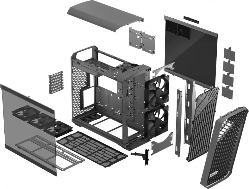 Kasë Fractal Design Torrent TG Light Tint, e hirtë, Full Tower - 22