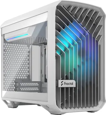 Kasë Fractal Design Torrent Nano RGB, e bardhë TG Clear Tint, Micro Tower