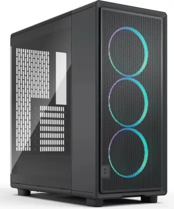 Kasë Fractal Design Epoch Black TG RGB, Midi Tower, xham i temperuar, e zezë
