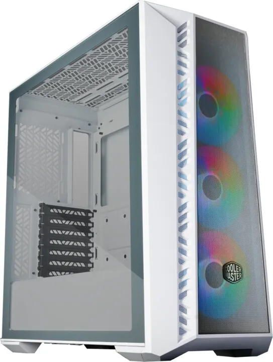 Kasë kompjuteri Cooler Master MasterBox 520 Mesh, anë transparente, e bardhë - 1