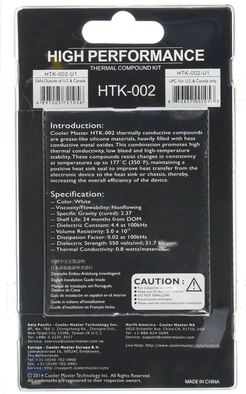 Pastë termike Cooler Master High Performance, 2 g - 2