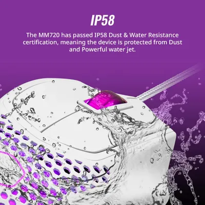Maus Cooler Master MM720 - USB, i bardhë - 6