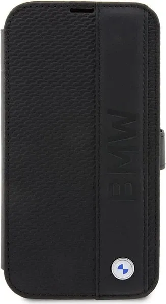 Mbështjellës BMW BMBKP14L22RDPK për iPhone 14 Pro 6.1", Leather Textured&Stripe, e zezë - 1