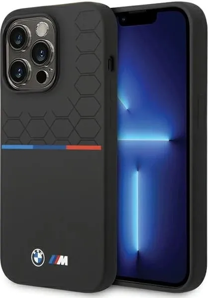 Mbështjellës BMW Silicone Pattern për iPhone 15 Pro Max, i zi - 1