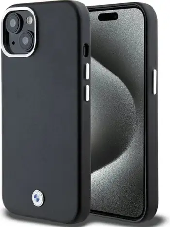 Mbështjellës BMW Signature Wrapped Metal MagSafe për iPhone 15 Plus / 14 Plus, i zi