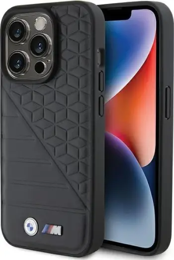 Mbështjellës BMW Bi Pattern për iPhone 15 Pro, i zi