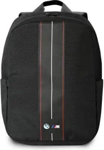 Çantë shpine BMW BMBP15COMPVSKR për laptop 16", najlon, vijë e kuqe, e zezë
