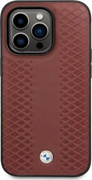 Mbështjellës BMW Leather Diamond Pattern MagSafe për iPhone 14 Pro Max 6.7", i kuq - 2