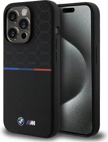 Mbështjellës BMW M Silicone Pattern MagSafe për iPhone 15 Pro, i zi - 1