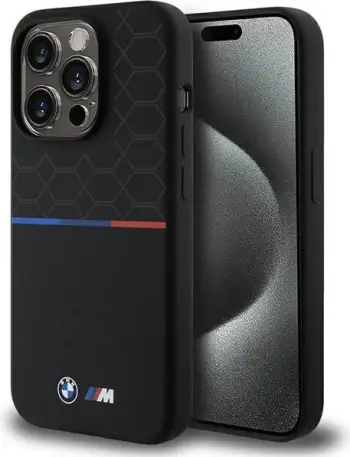 Mbështjellës BMW M Silicone Pattern MagSafe për iPhone 15 Pro, i zi