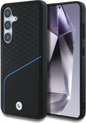 Mbështjellës BMW Leather Textured and Smooth MagSafe për Samsung Galaxy S25 Ultra, i zi