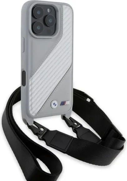 Mbështjellës BMW M Edition Carbon Stripe & Strap për iPhone 16 Pro, Gri - 3