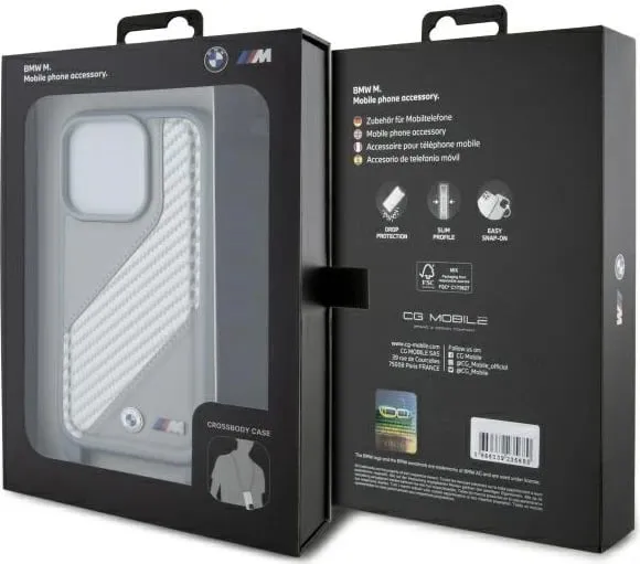 Mbështjellës BMW M Edition Carbon Stripe & Strap për iPhone 16 Pro, Gri - 5