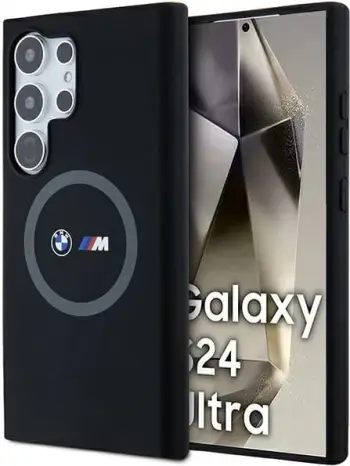 Mbështjellës BMW M Silicone Printed Ring MagSafe për Samsung Galaxy S24+, i zi