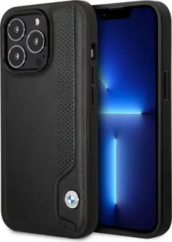 Mbështjellës BMW BMHCP14X22RBDK për iPhone 14 Pro Max 6.7", hardcase lëkurë, e zezë